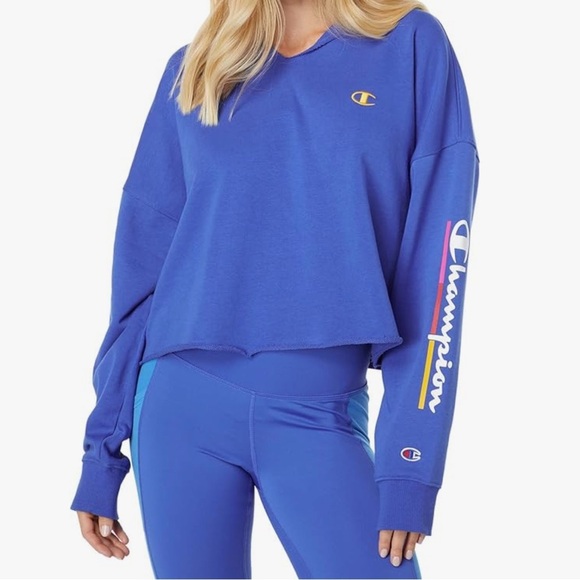 NWT Champion Women’s Campus French Terry Split Neck Hoodie. Size Large - Picture 1 of 8
